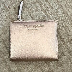 Kate Spade Metallic  rose Gold Wallet, new